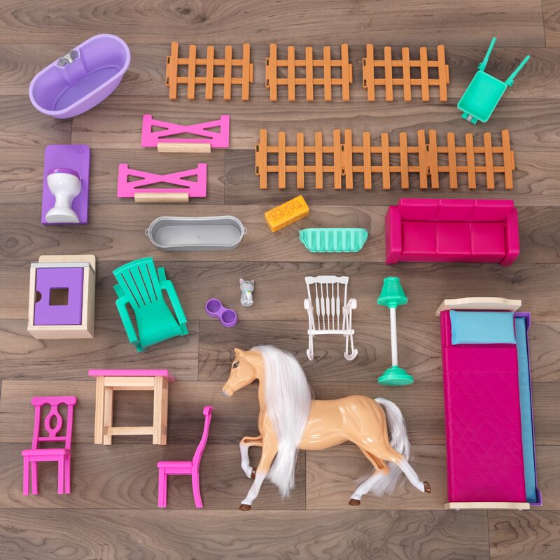 KidKraft Deluxe Horse Stable Playset for Two Play Horses online With Accessories